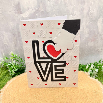 Cat Paw LOVE Handmade Card-1