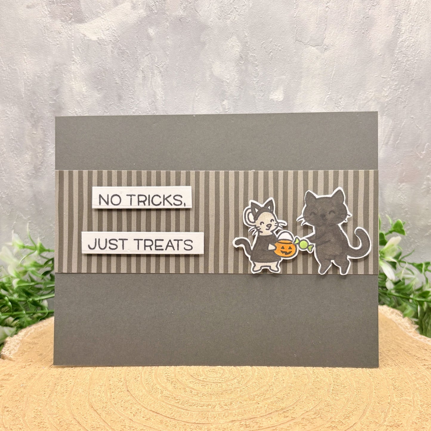 Cats in Costumes Handmade Halloween Card