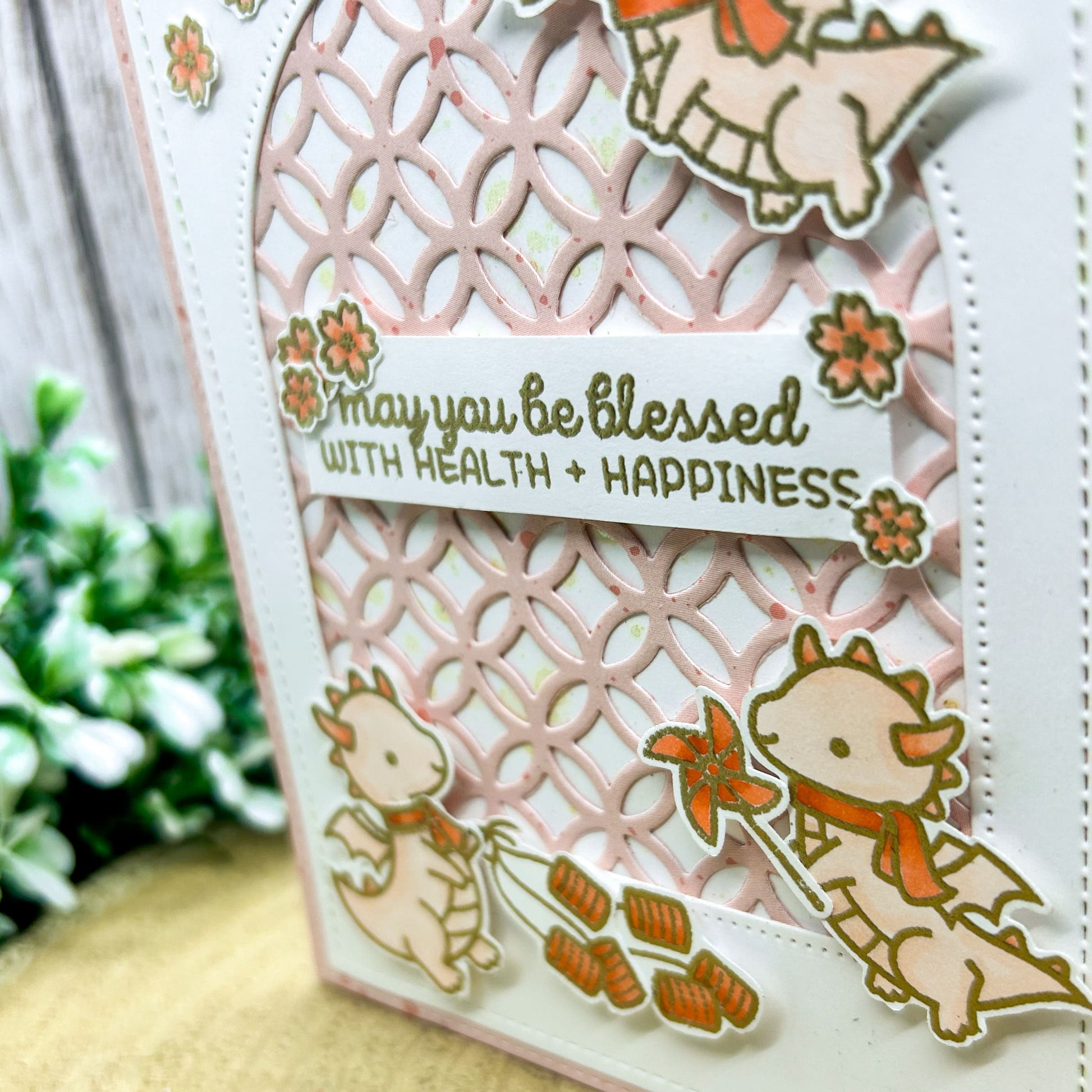 Chinese New Year Dragons Good Luck Handmade Card-2