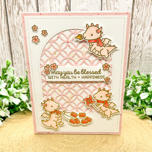 Chinese New Year Dragons Good Luck Handmade Card