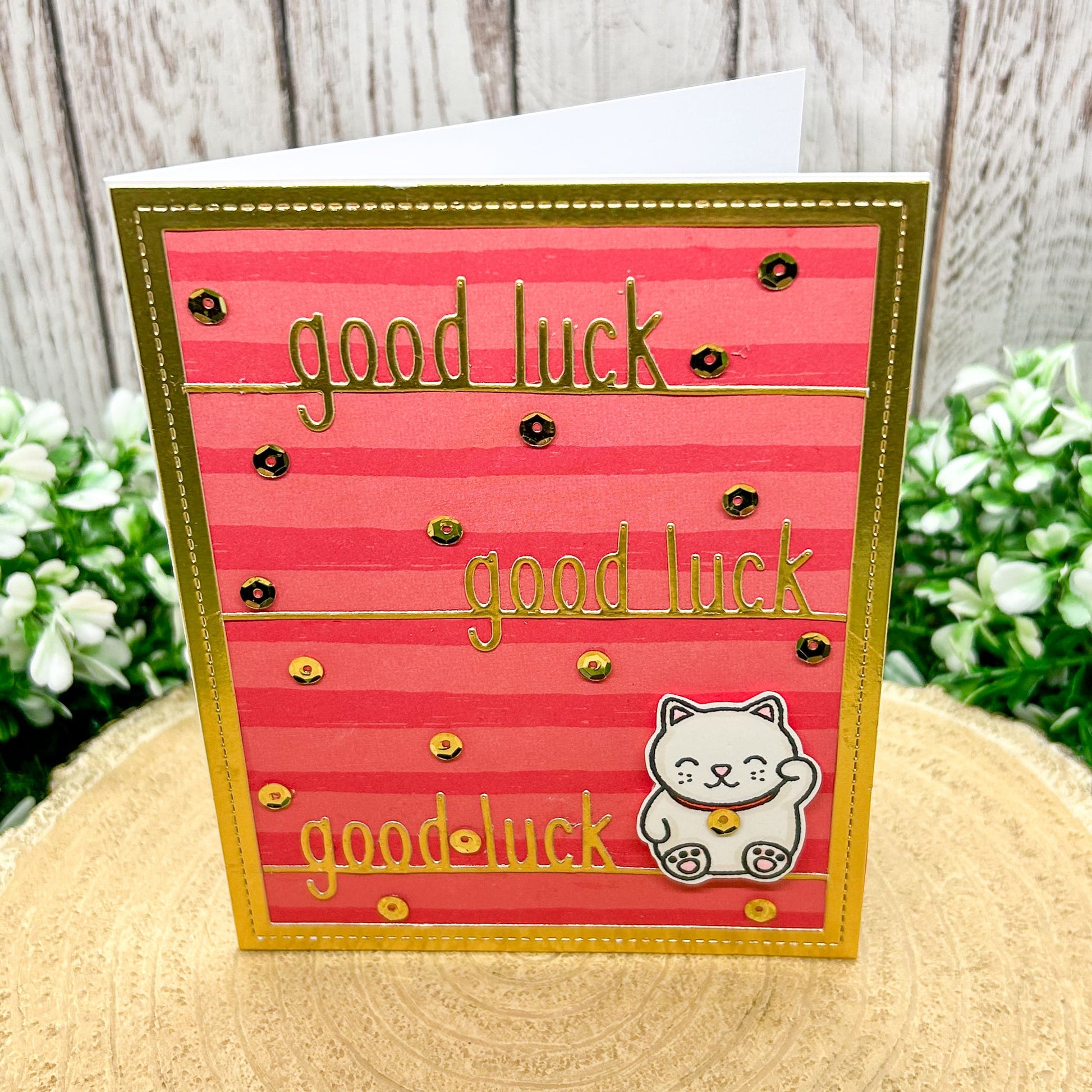 Chinese New Year Lucky Money Cat Good Luck Handmade Card-1