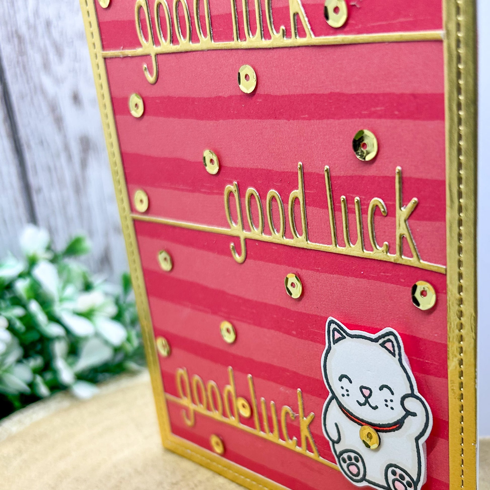 Chinese New Year Lucky Money Cat Good Luck Handmade Card-2