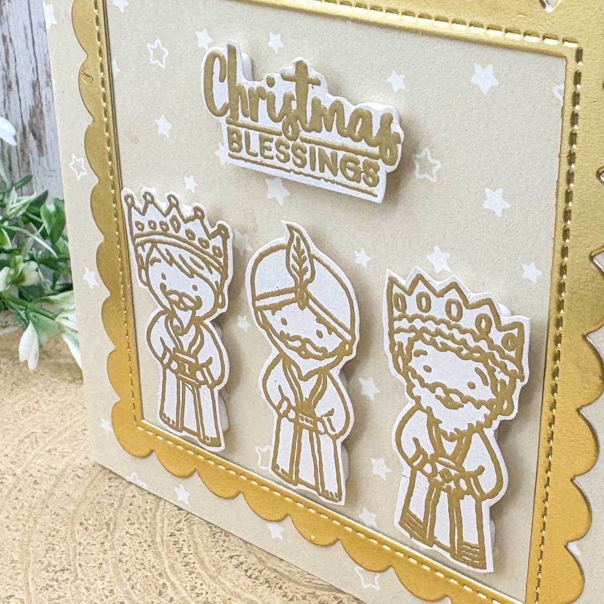 Christmas Blessings Three Kings Mini Handmade Christmas Card-2