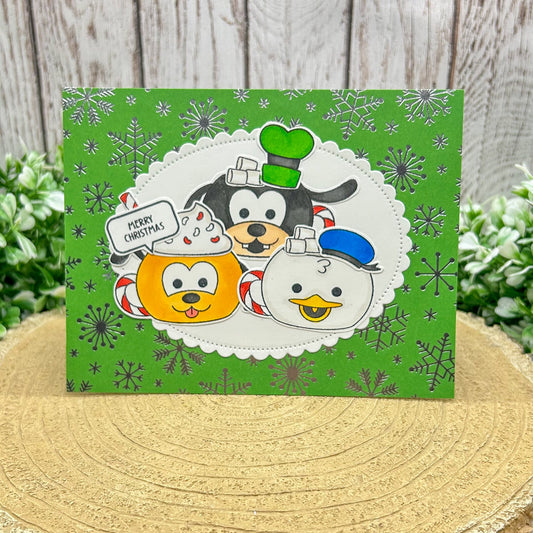 Christmas Cartoon Trio Handmade Christmas Card
