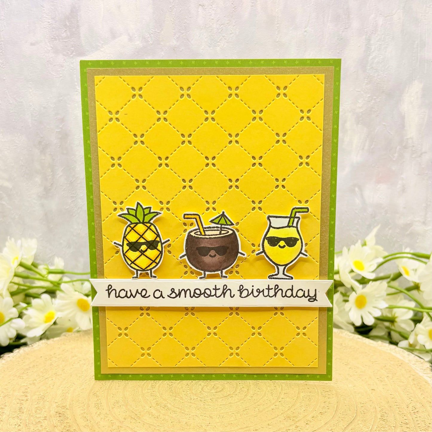Cocktails Smooth Birthday Handmade Birthday Card