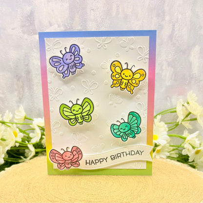 Colourful Butterflies Handmade Birthday Card