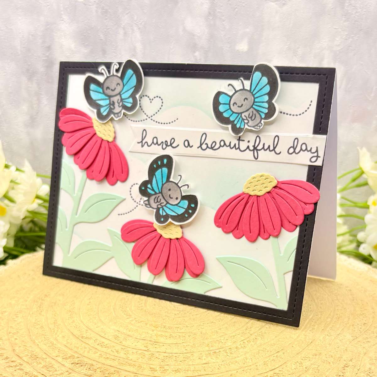 Colourful Butterflies Have A Beautiful Day Handmade Birthday Card-1