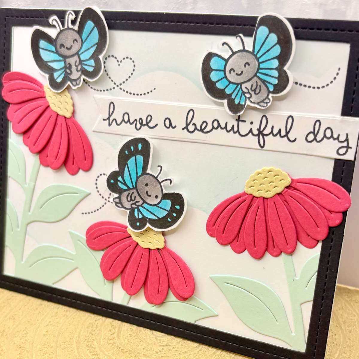 Colourful Butterflies Have A Beautiful Day Handmade Birthday Card-2