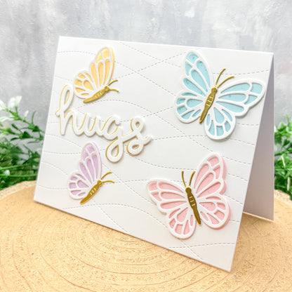 Colourful Butterfly Hugs Handmade Card-1