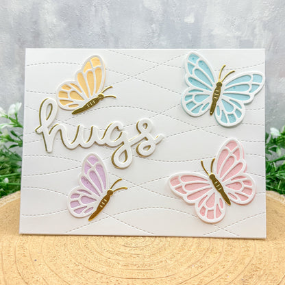 Colourful Butterfly Hugs Handmade Card