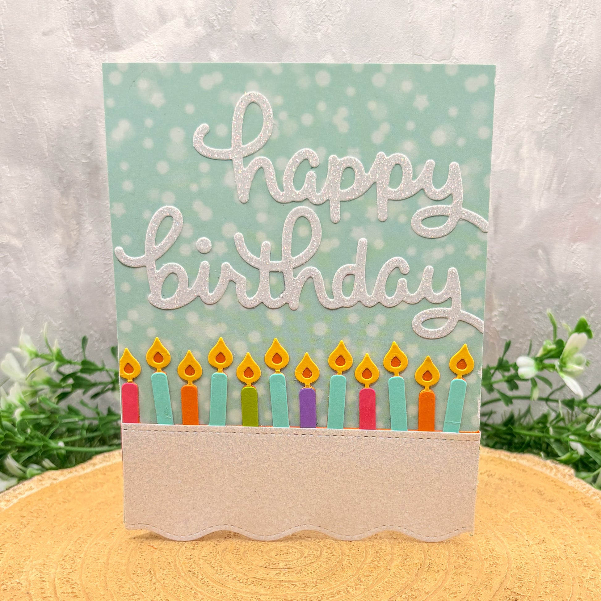 Colourful Candles Handmade Birthday Card