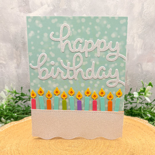 Colourful Candles Handmade Birthday Card