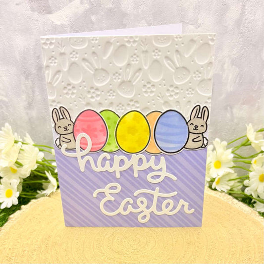 Colourful Eggs Happy Easter Handmade Card-1