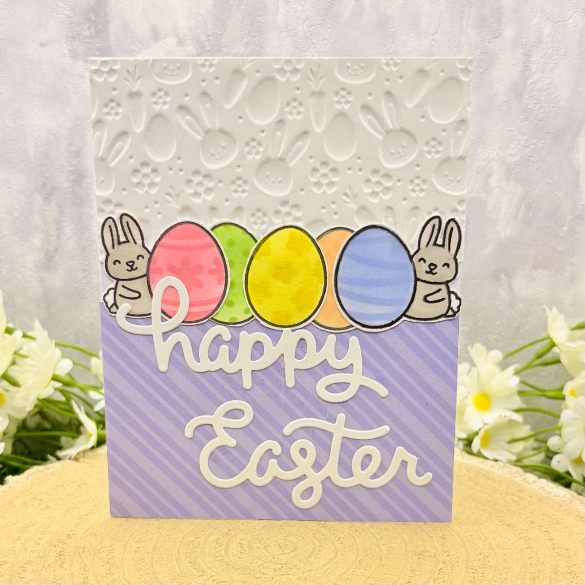 Colourful Eggs Happy Easter Handmade Card