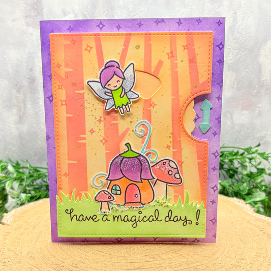 Colourful Fairy Have A Magical Day Handmade Birthday Card