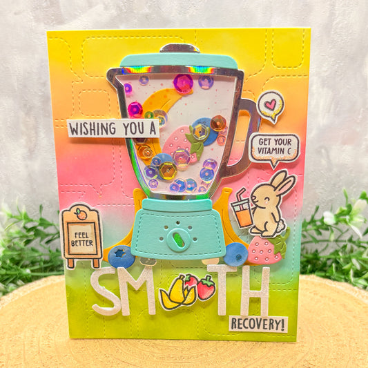 Colourful Smoothie Machine Handmade Get Well Card