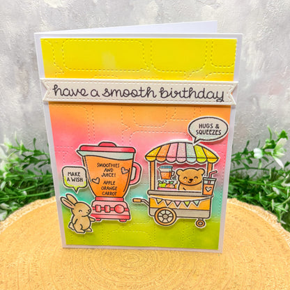 Colourful Smoothie Pun Animals Handmade Birthday Card-1
