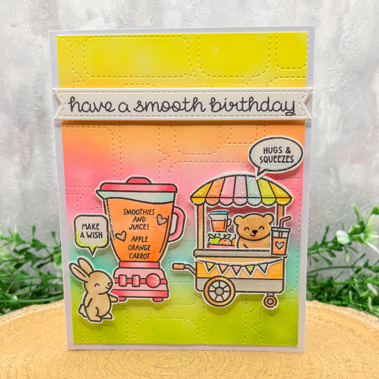 Colourful Smoothie Pun Animals Handmade Birthday Card