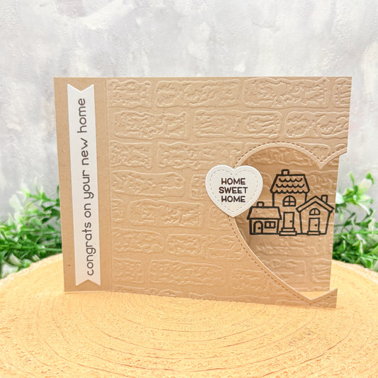 Congrats Stone Effect Handmade Happy New Home Card
