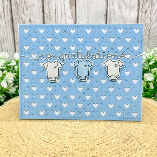 Congratulations New Baby Boy Blue Handmade New Baby Card