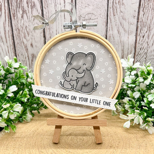 Congratulations New Baby Embroidery Hoop Hanging Ornament Gift