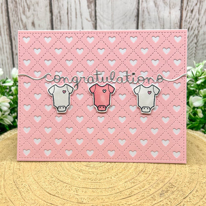 Congratulations New Baby Girl Pink Handmade New Baby Card