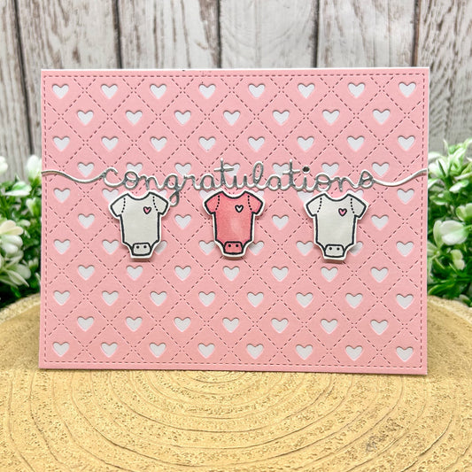 Congratulations New Baby Girl Pink Handmade New Baby Card