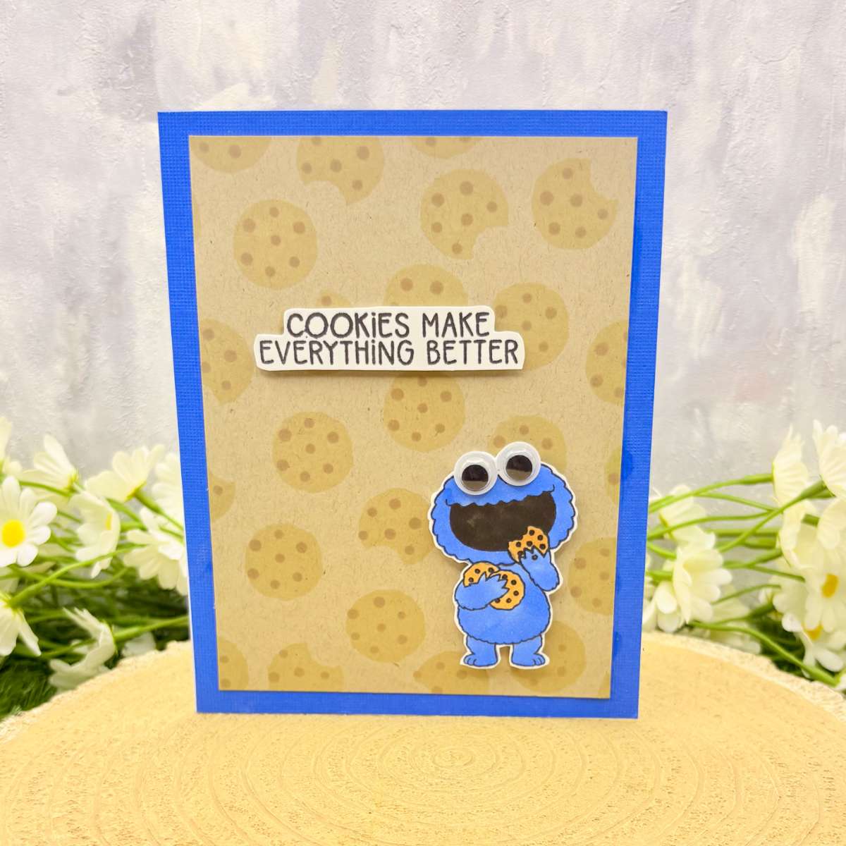 Cookie Puppet Handmade Character Themed Card