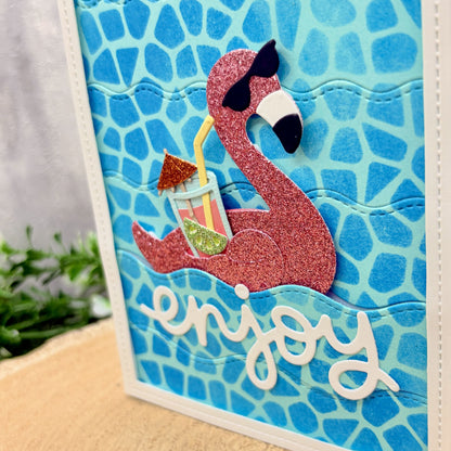 Cool Flamingo Summer Themed Handmade Card-2