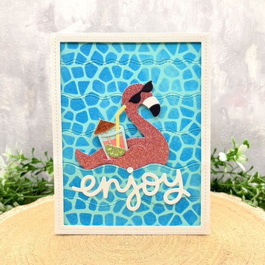 Cool Flamingo Summer Themed Handmade Card