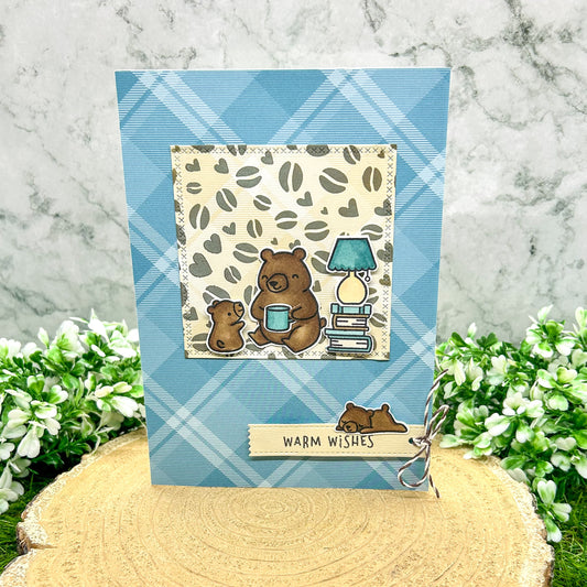 Cosy Bears Warm Wishes Handmade Father's Day Card