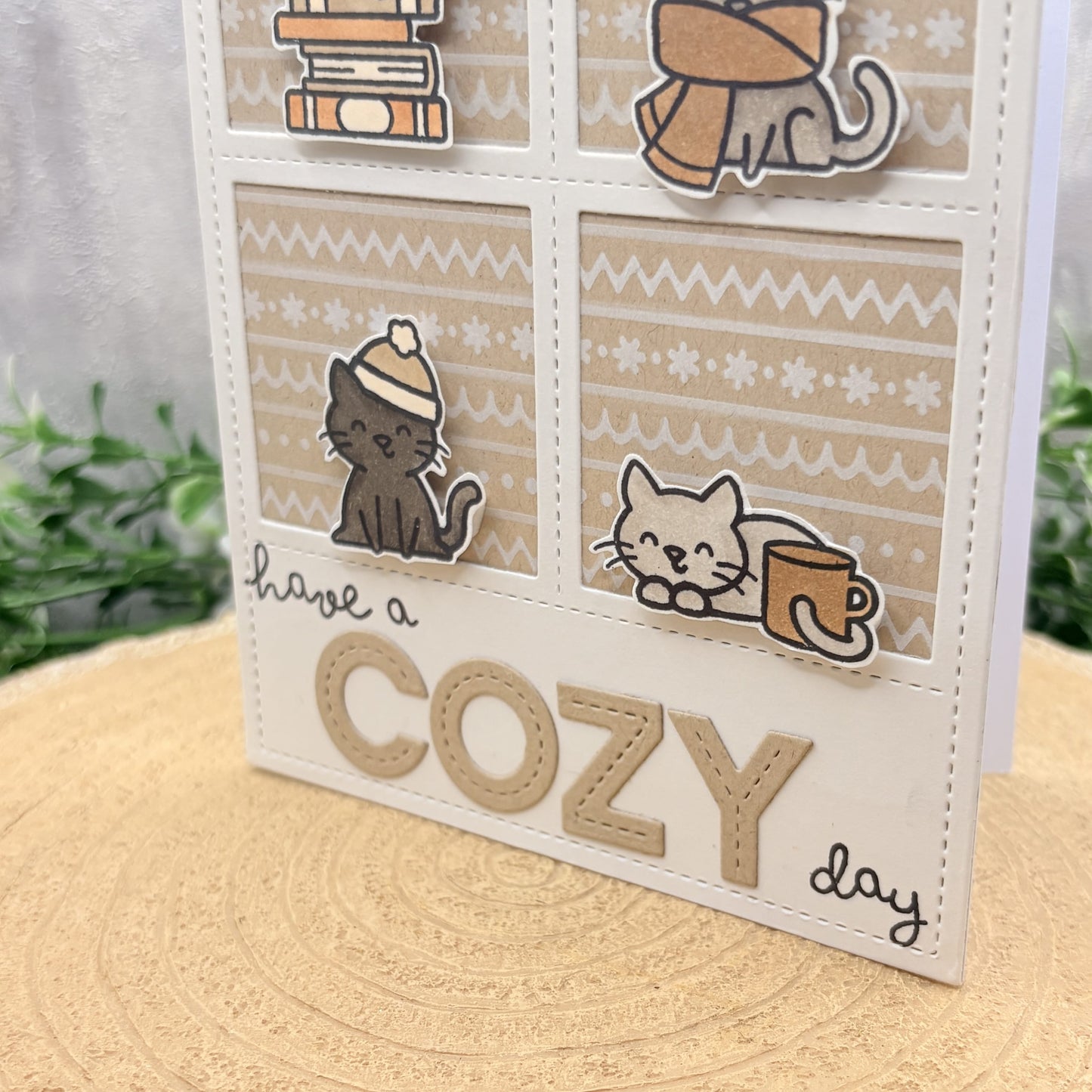 Cozy Cats Have A Cozy Day Handmade Card-2