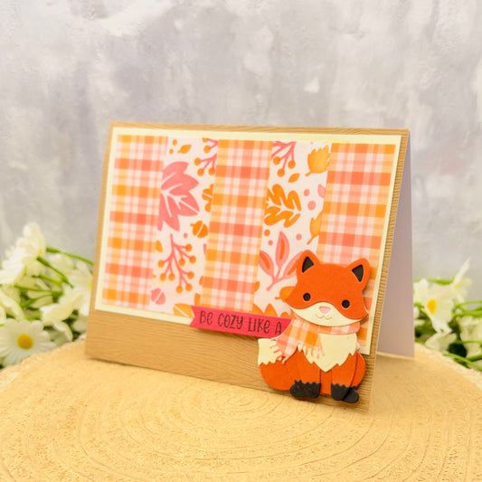Cozy Like A Fox Handmade Card-1