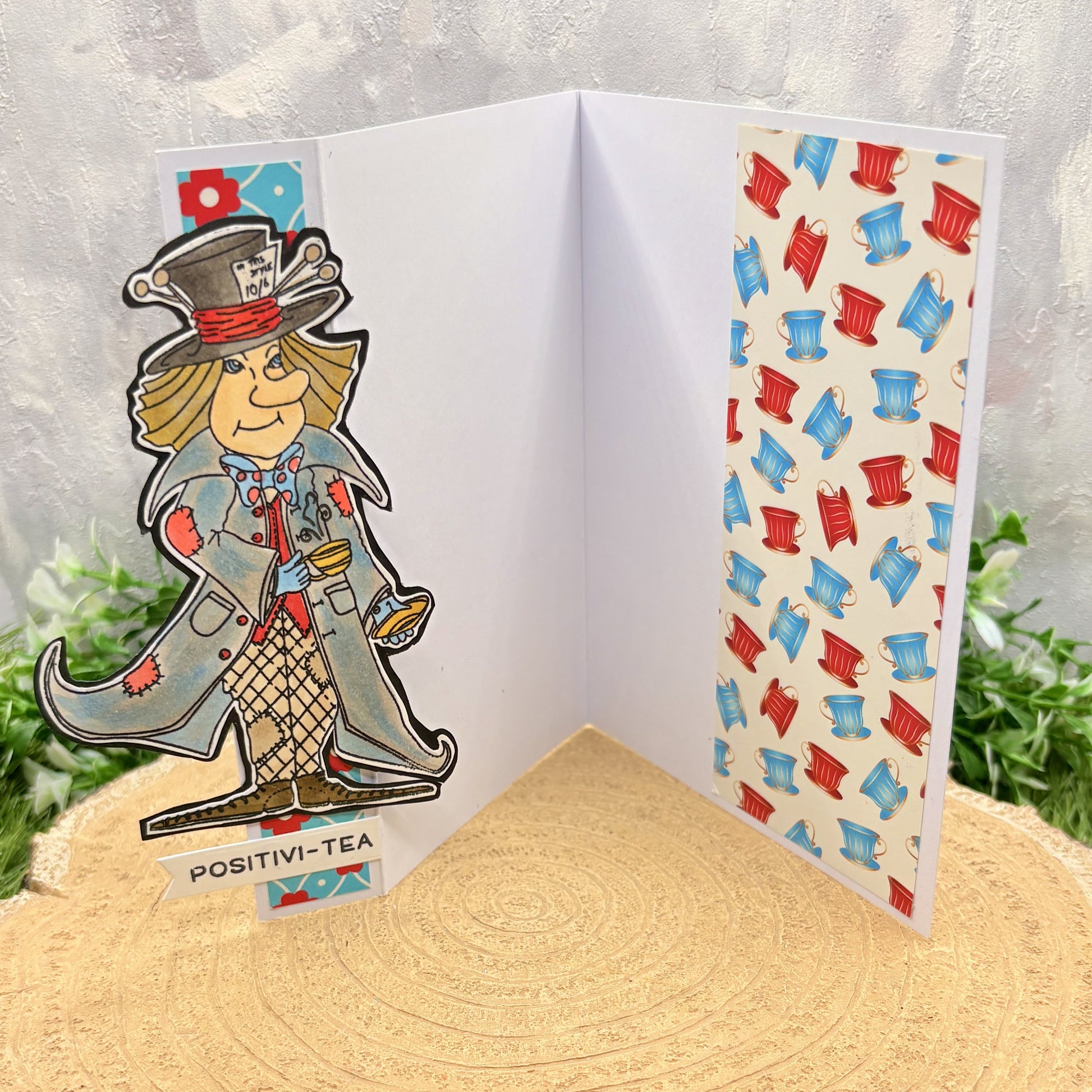 Crazy Hatter Sending Positivi-tea Character Handmade Card-2