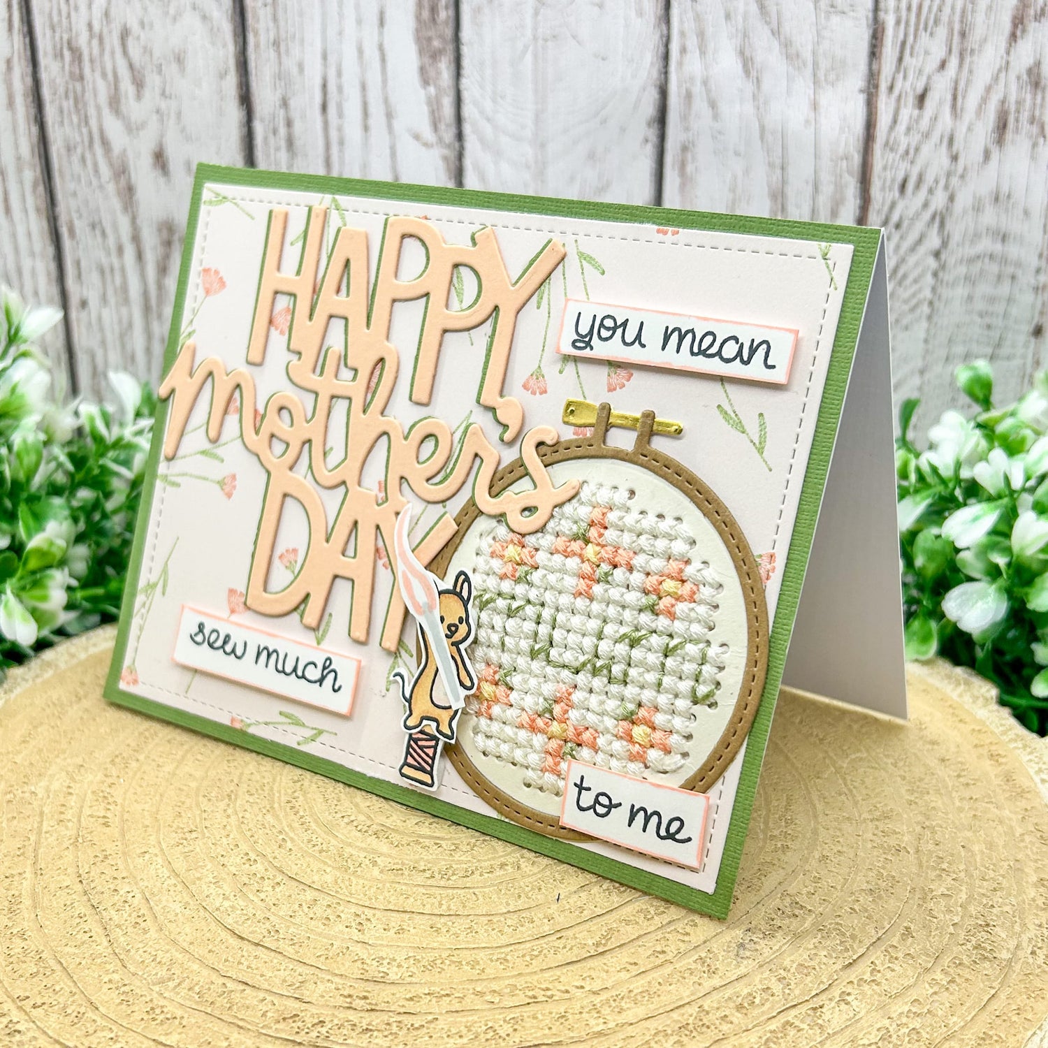 Cross Stitched Mum Handmade Mother's Day Card-1