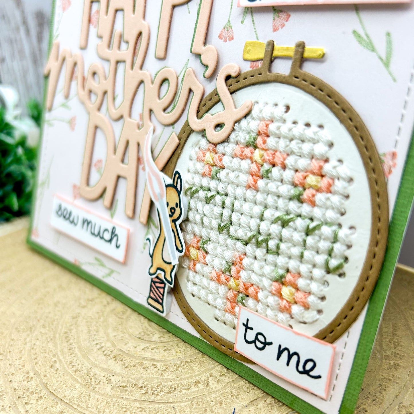 Cross Stitched Mum Handmade Mother's Day Card-2