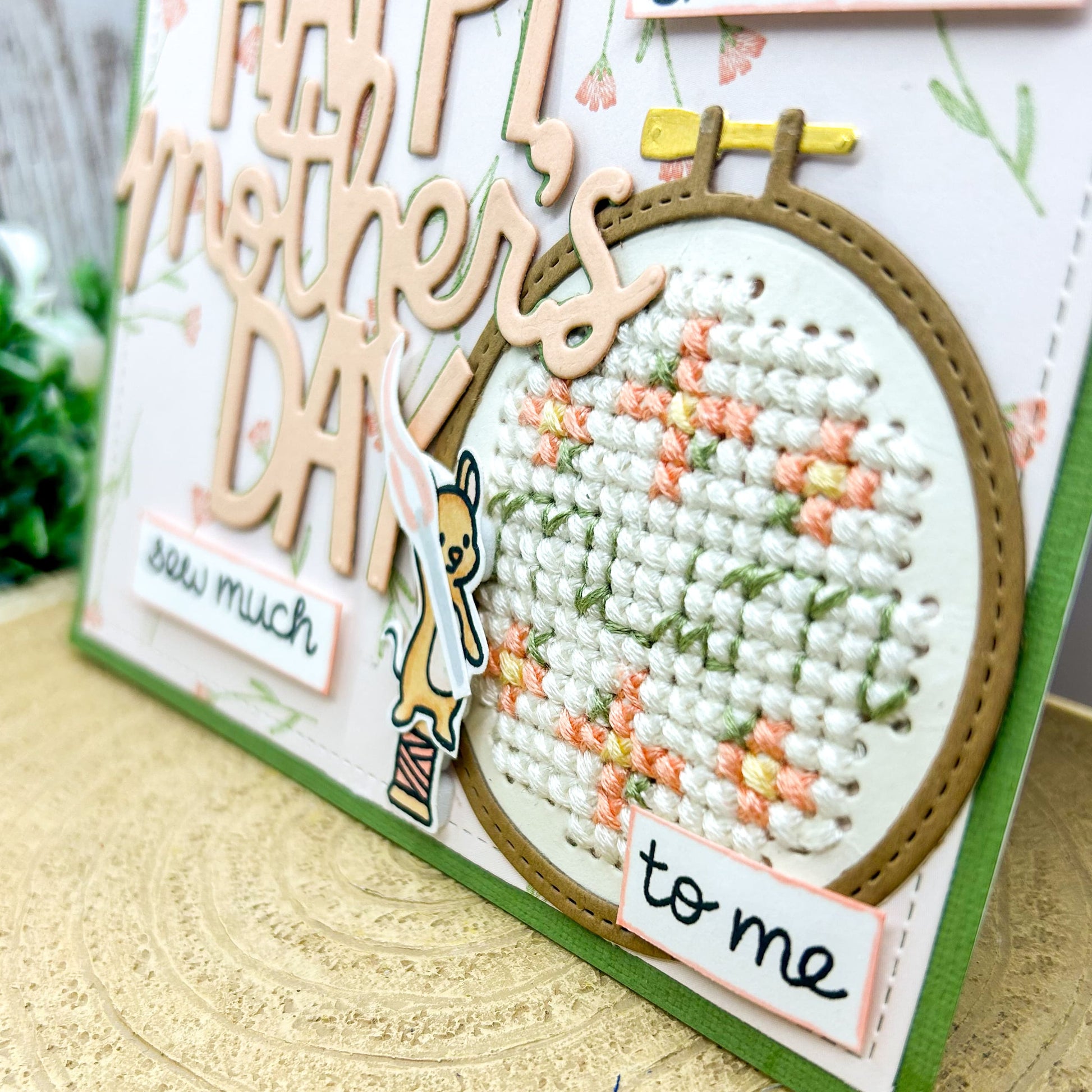 Cross Stitched Mum Handmade Mother's Day Card-2