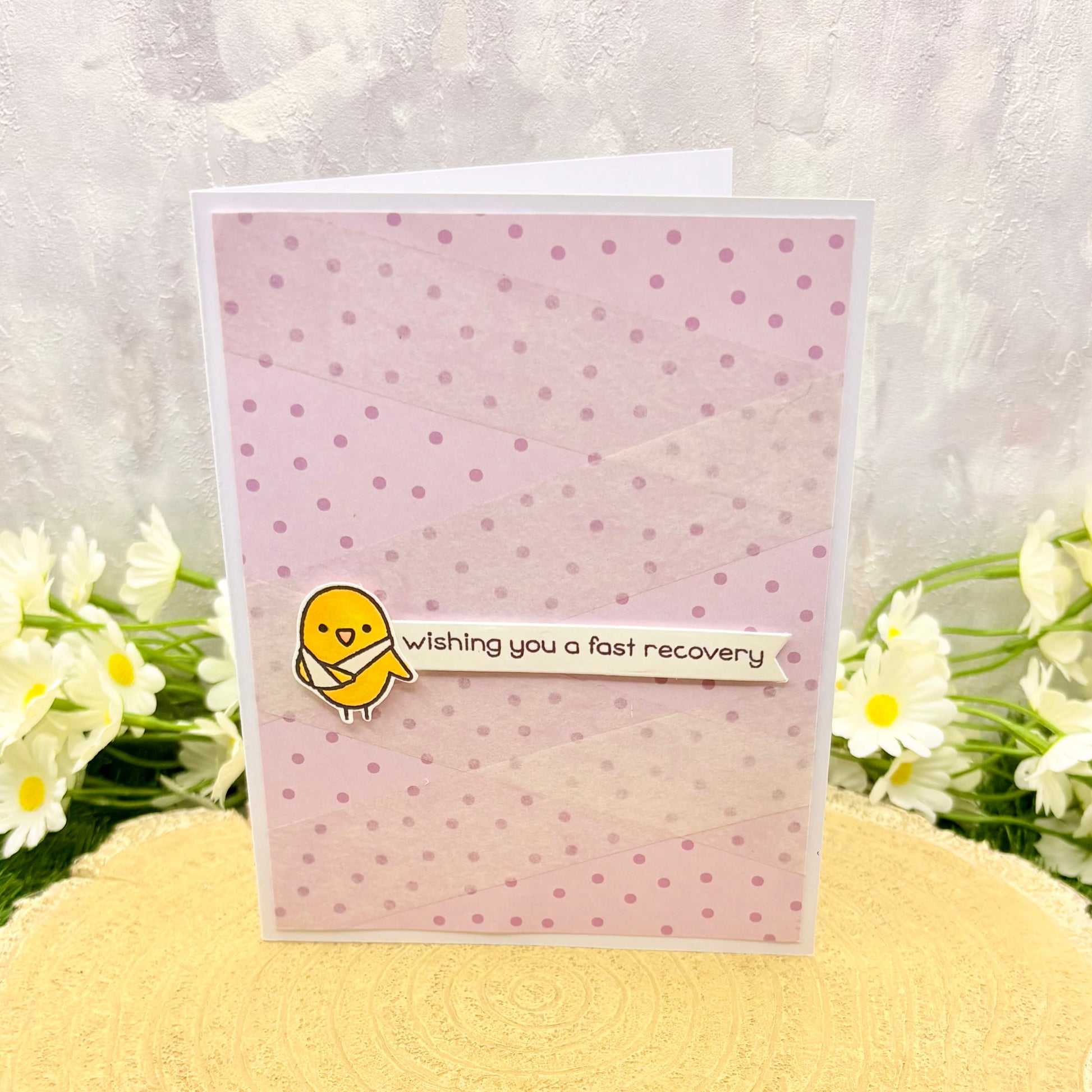 Cute Bird & Bandage Handmade Get Well Soon Card
