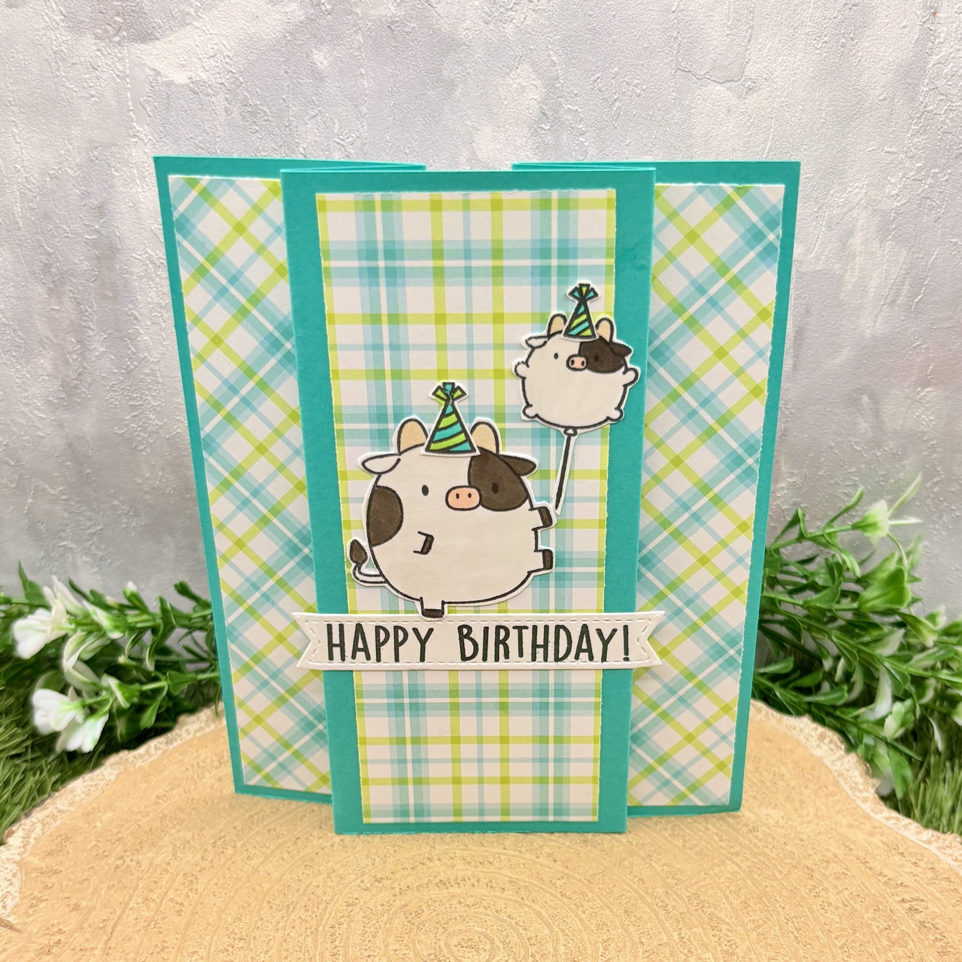 Cute Cow Balloon Handmade Birthday Card-1