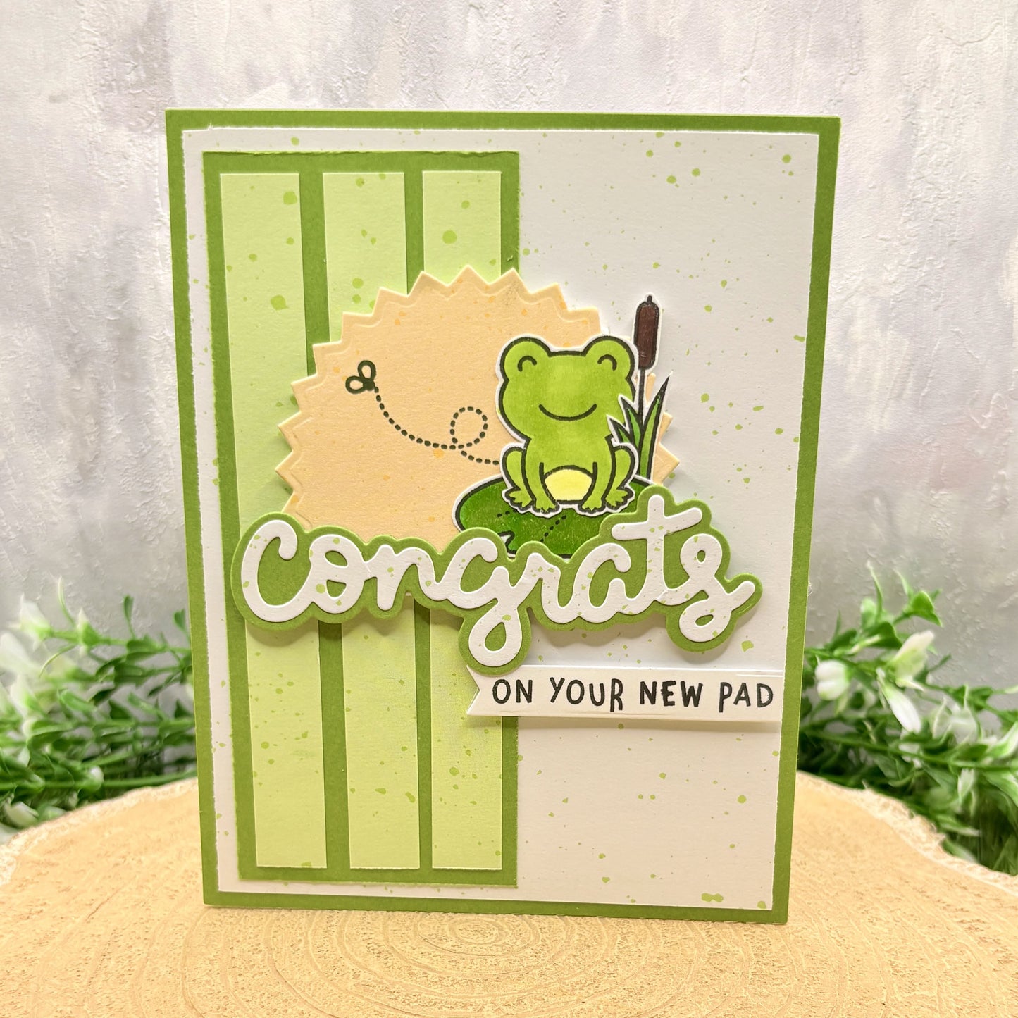Cute Frog Congrats on Your New Pad Handmade New Home Card-2