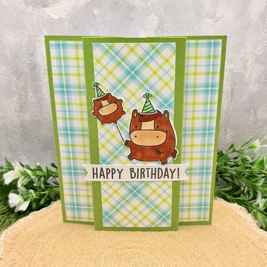 Cute Horse Balloon Handmade Birthday Card-1