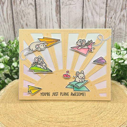 Cute Mice You're Plane Awesome Handmade Card