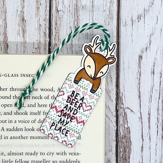 Cute Reindeer Handmade Bookmark