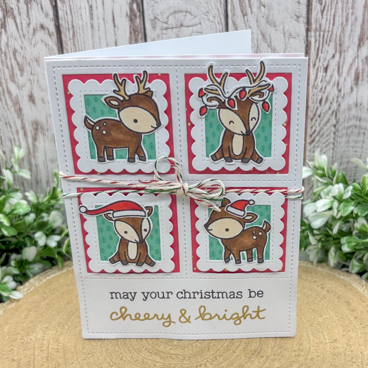 Cute Reindeers Handmade Christmas Card-1