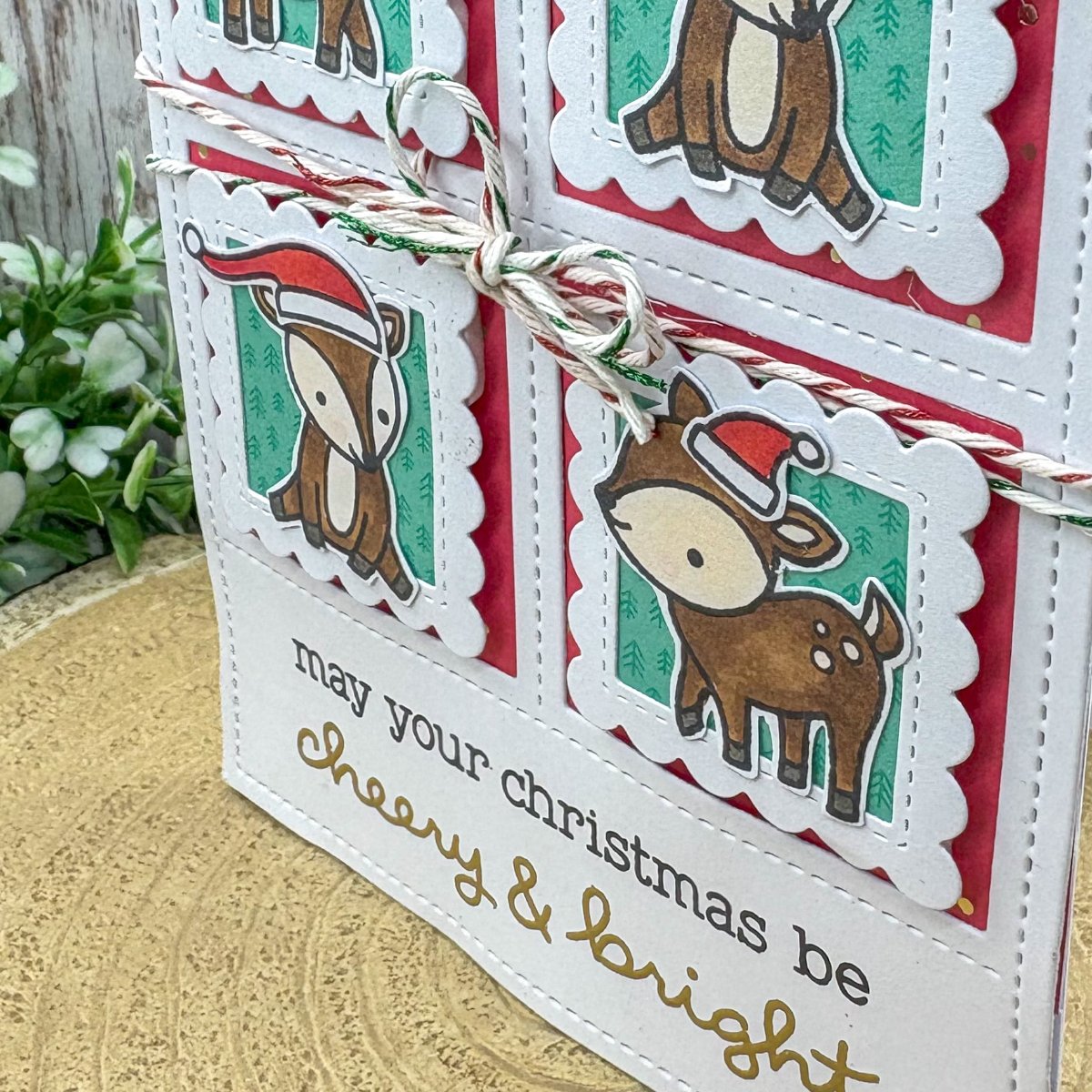 Cute Reindeers Handmade Christmas Card-2