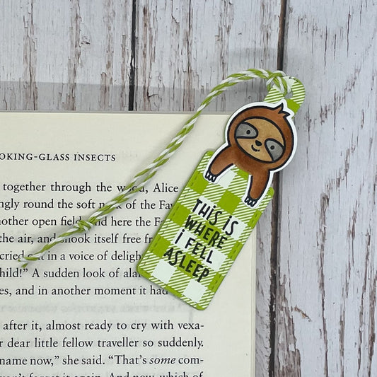 Cute Sloth Handmade Bookmark