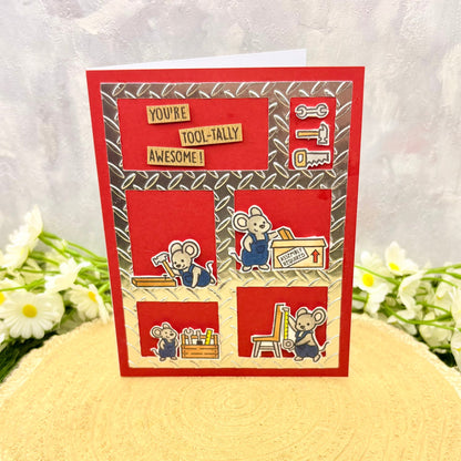 DIY Mice Tool-tally Awesome Handmade Birthday Card-1