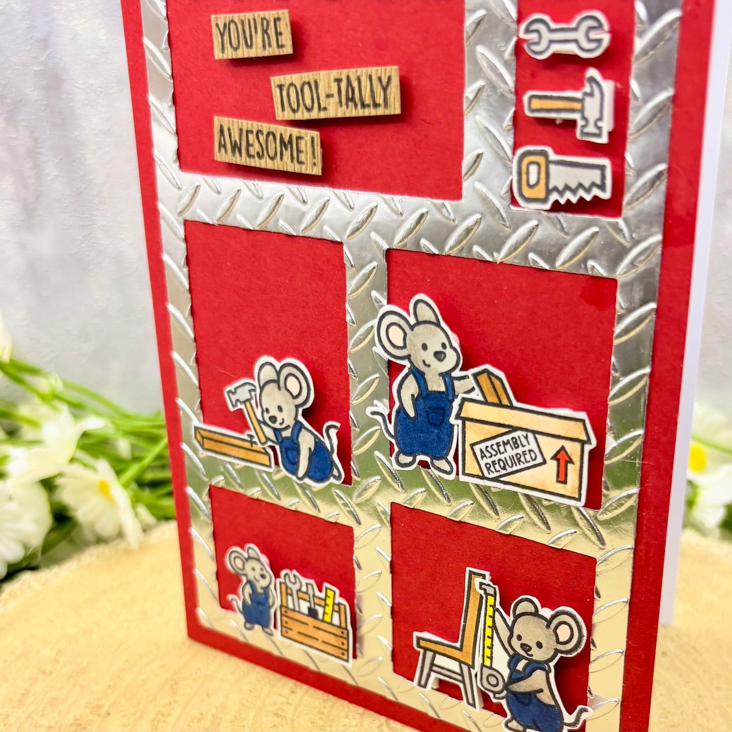 DIY Mice Tool-tally Awesome Handmade Birthday Card-2