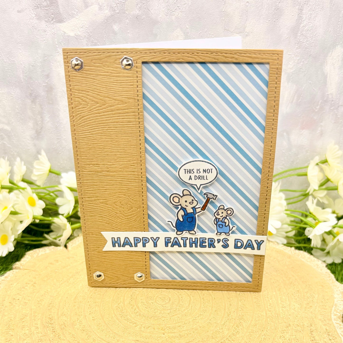 DIY Mouse & Hammer Handmade Father's Day Card-1