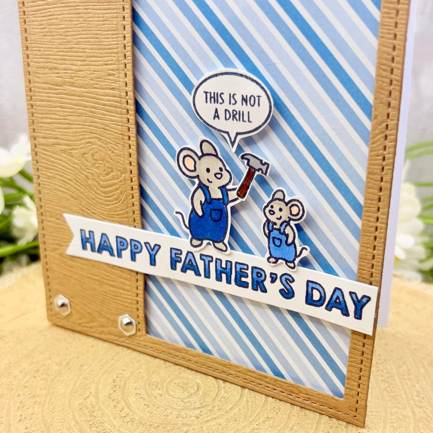 DIY Mouse & Hammer Handmade Father's Day Card-2